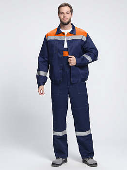 Костюм Лигор-2 СОП (тк.Смесовая,210) п/к, т.синий/оранжевый-2