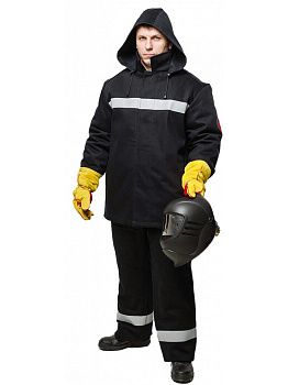 Костюм сварщика зимний WORKER 3 кл.защиты (тк.100% хб,500) КСв 126W, черный — купить в SIZ-ON